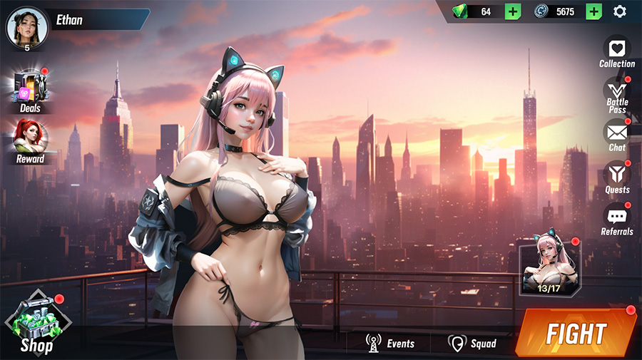 Lust Goddessゲームメインメニュー